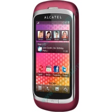 Красно-розовый телефон Alcatel One Touch 818 (Грозный)